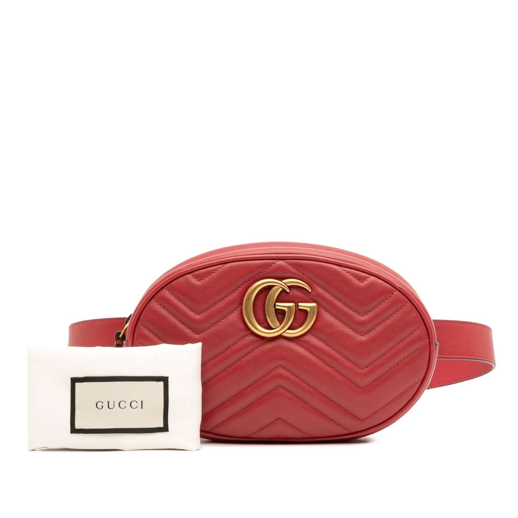 Gucci Small GG Marmont Matelasse Leather Belt Bag - Image 15