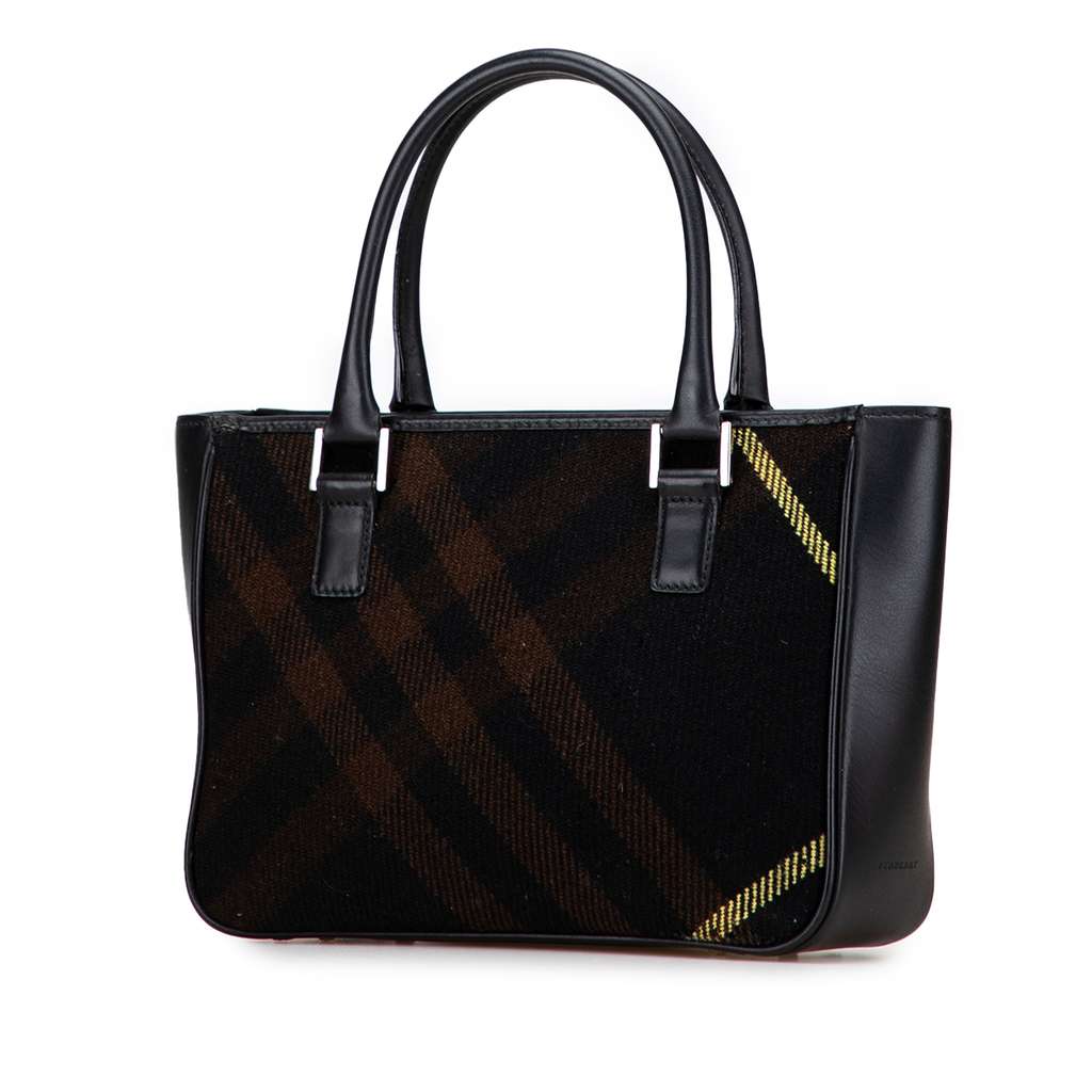 Burberry Superenova Check Wool Tote - Back view