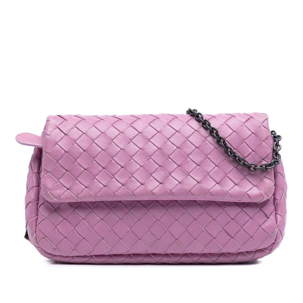 Bottega Veneta Mini Nappa Intrecciato Expandable Chain Flap Crossbody