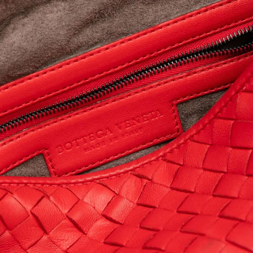 Bottega Veneta Nappa Intrecciato Nodini Crossbody Red Leather Good - Box View