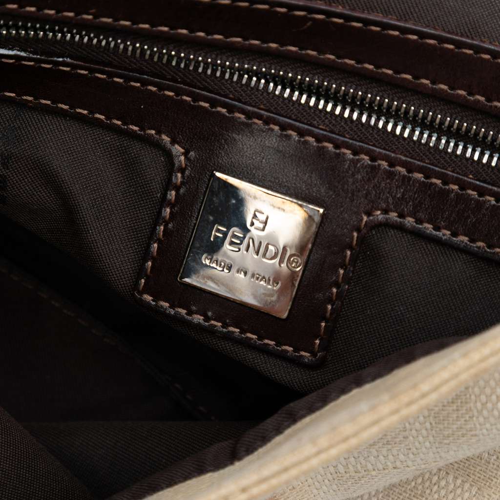 Fendi Zucca Canvas Shoulder Bag - Side view