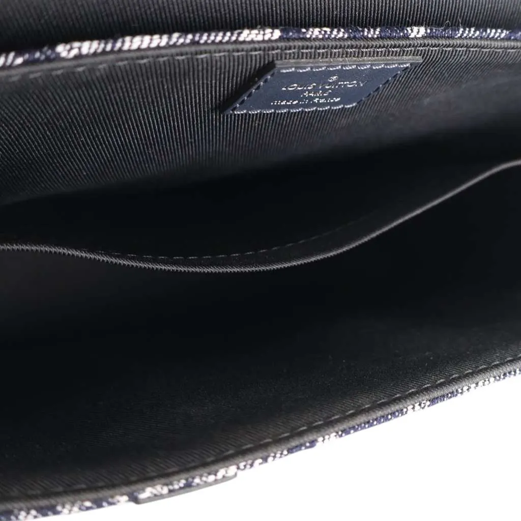 Louis Vuitton Monogram Tapestry Trunk Messenger Blue Denim Good - Box View