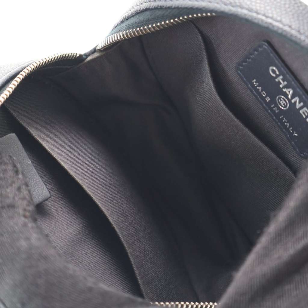 Chanel Caviar Striped CC Filigree Round Crossbody - Side view