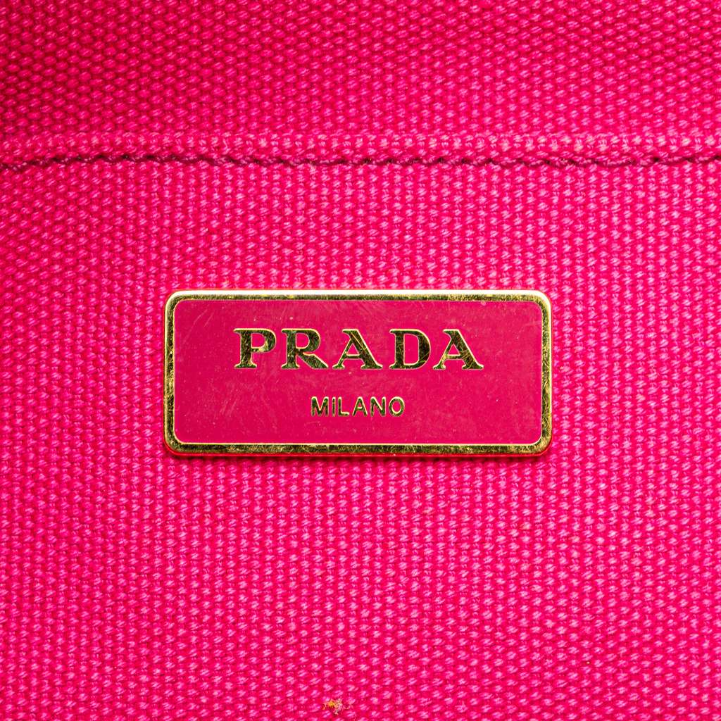 Prada Small Canvas Canapa Logo Satchel - Side view