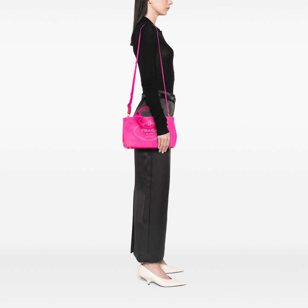 Prada Small Canvas Canapa Logo Satchel - Image 12