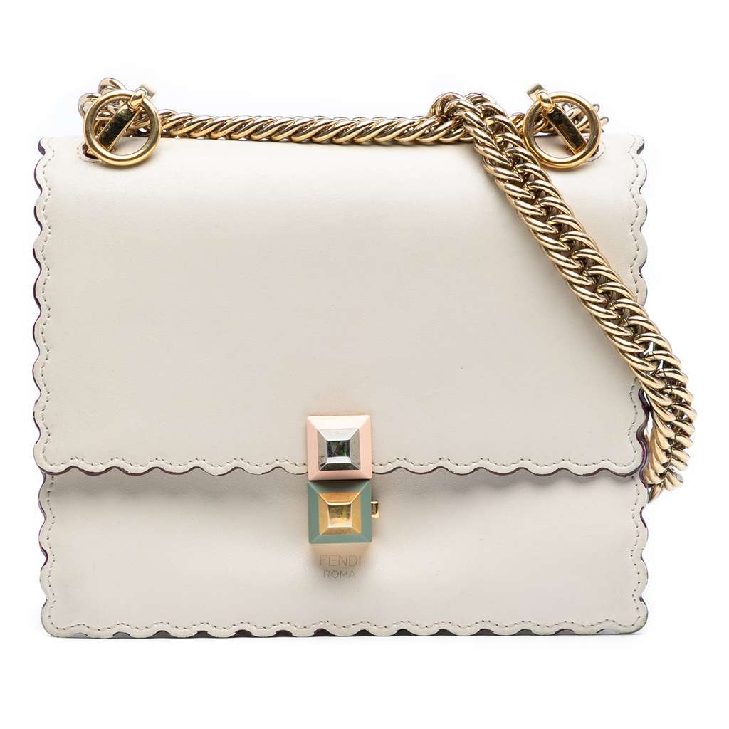 Fendi Small Scalloped Leather Kan I Crossbody