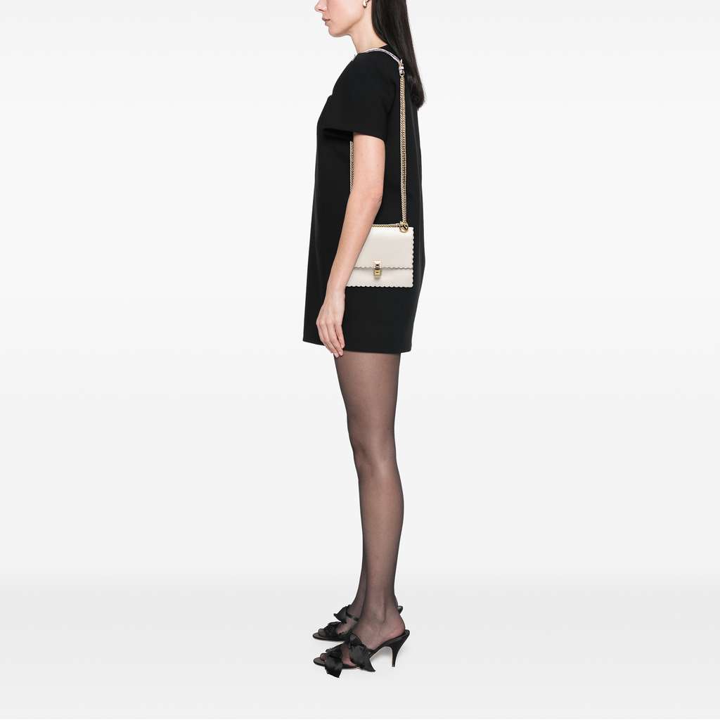 Fendi Small Scalloped Leather Kan I Crossbody - Image 10