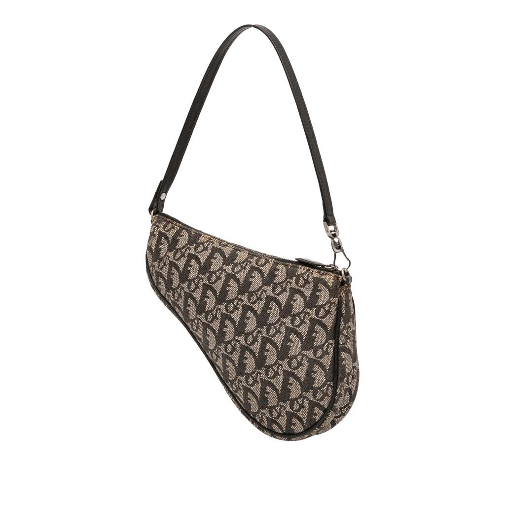 Dior Mini Diorissimo Canvas Saddle Pochette - Back view