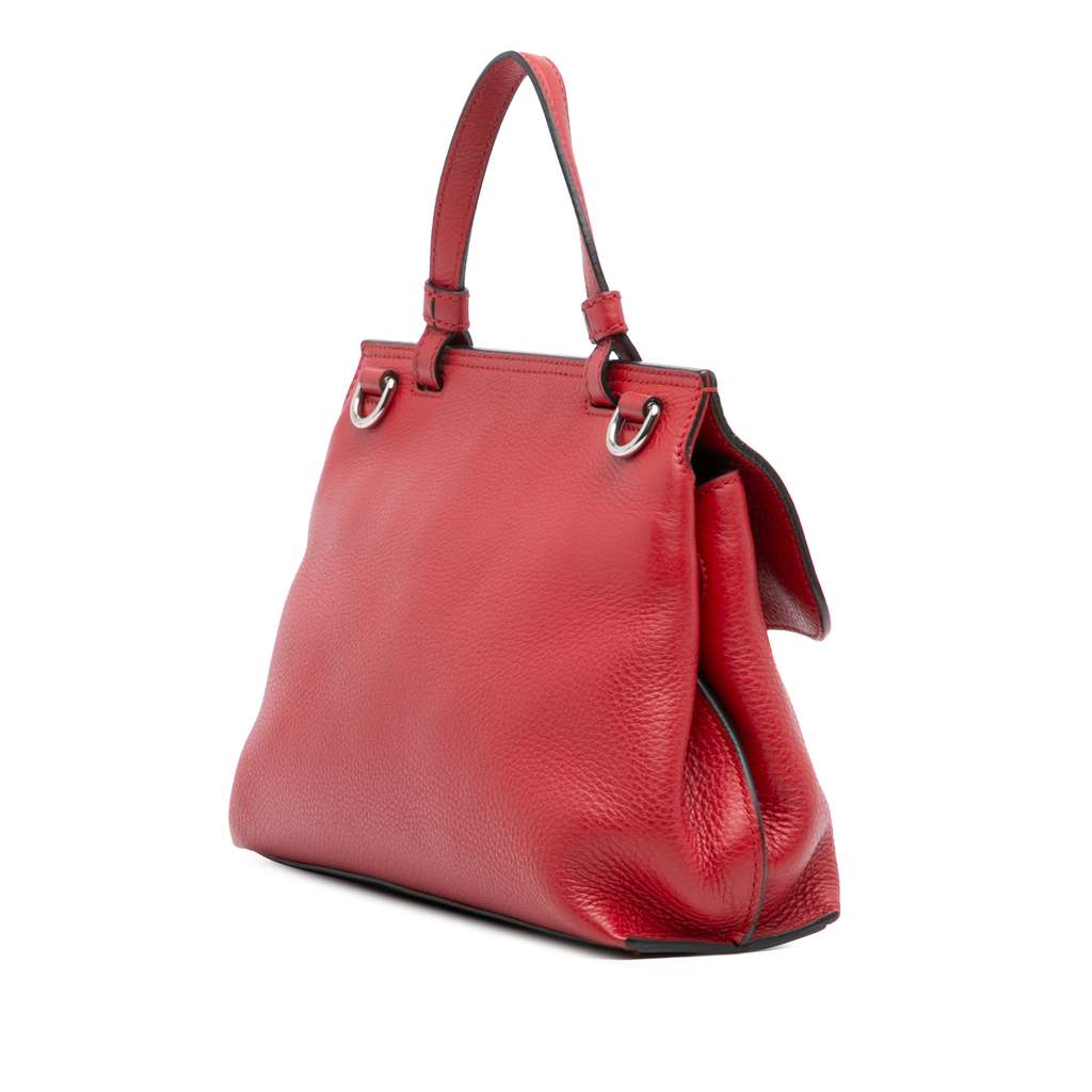 Gucci Small Leather Bamboo Daily Satchel - Back view