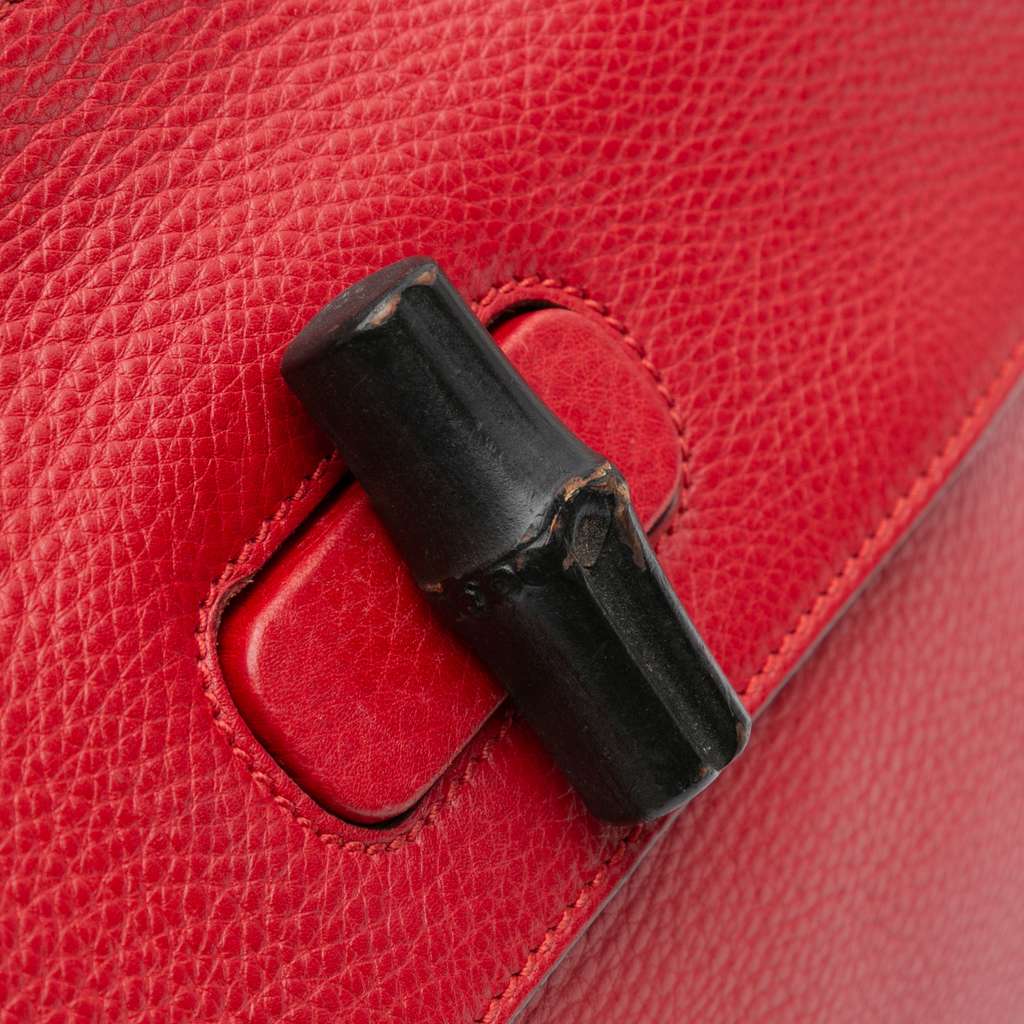 Gucci Small Leather Bamboo Daily Satchel - Image 10