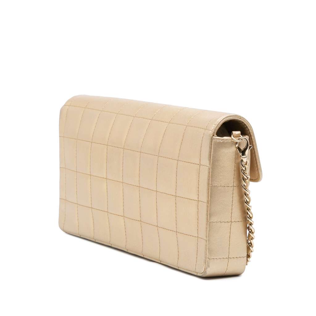 Chanel CC Metallic Lambskin Choco Bar East West Flap - 2