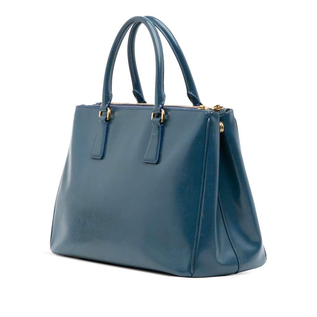Prada Medium Saffiano Vernice Galleria Double Zip Satchel - 2