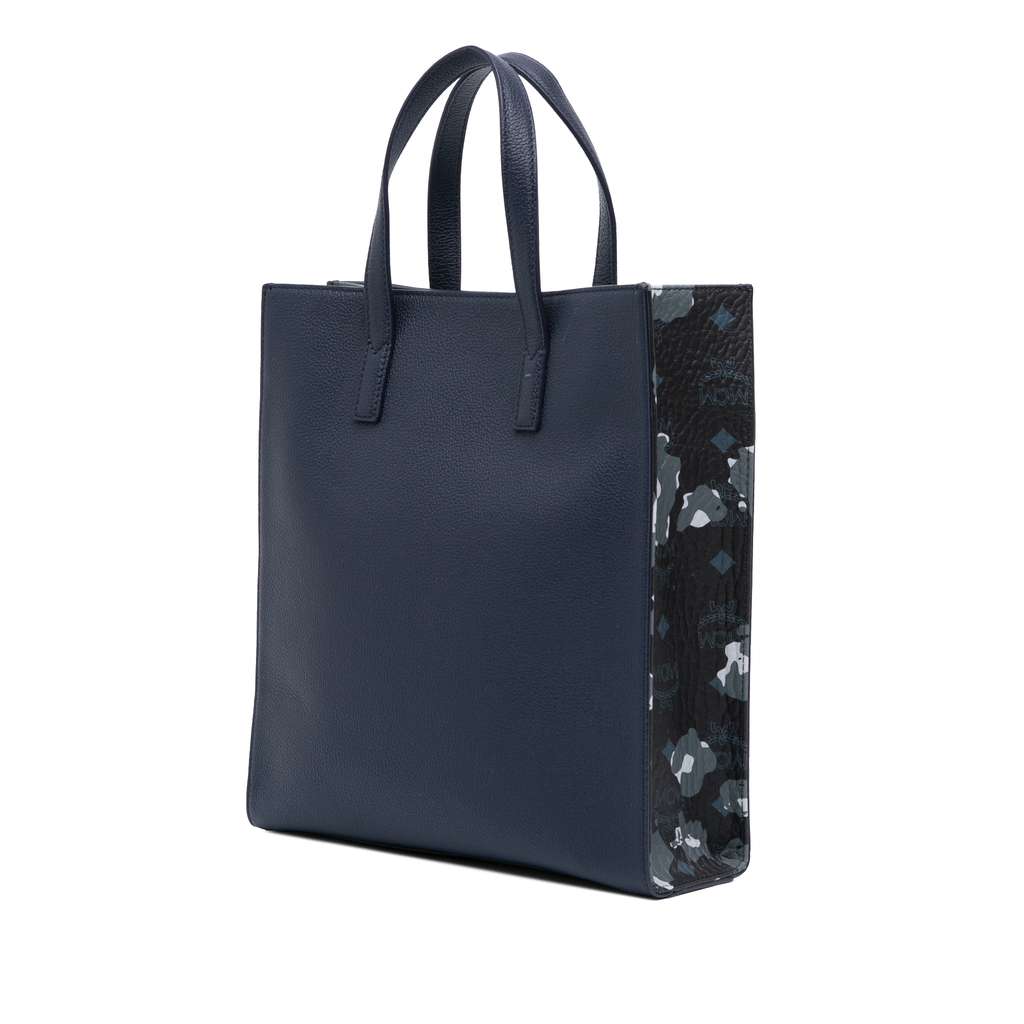 Mcm Small Grained Calfskin Camouflage Aren Tote - Back view