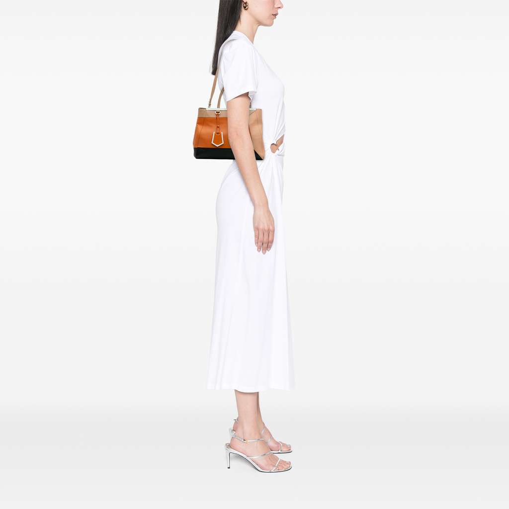 Fendi Medium Multicolor Calfskin Colorblock Regular 2Jours Tote - Image 13