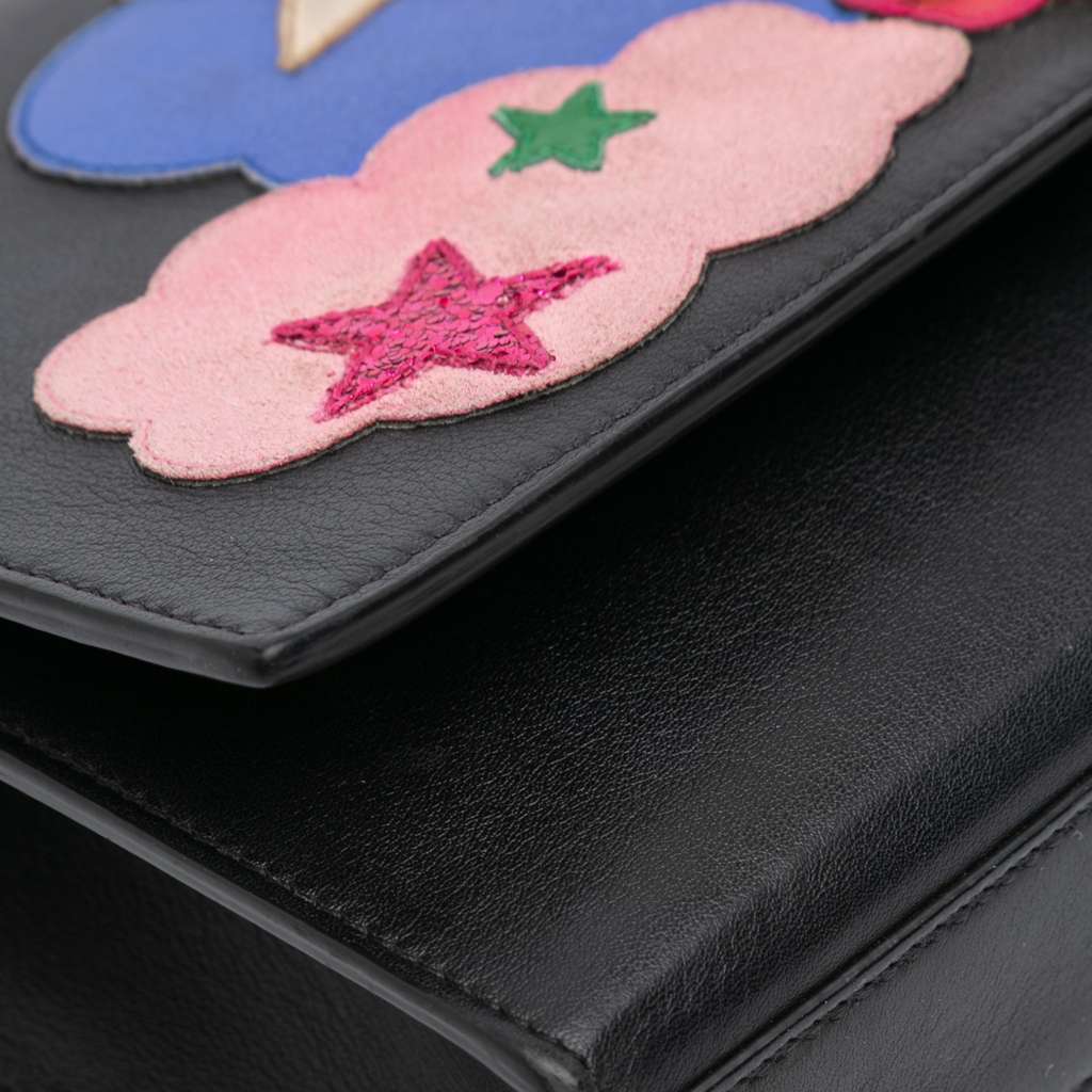 Saint Laurent Medium Lambskin Cloud Star Patchwork Monogram Kate Crossbody - Detail 2