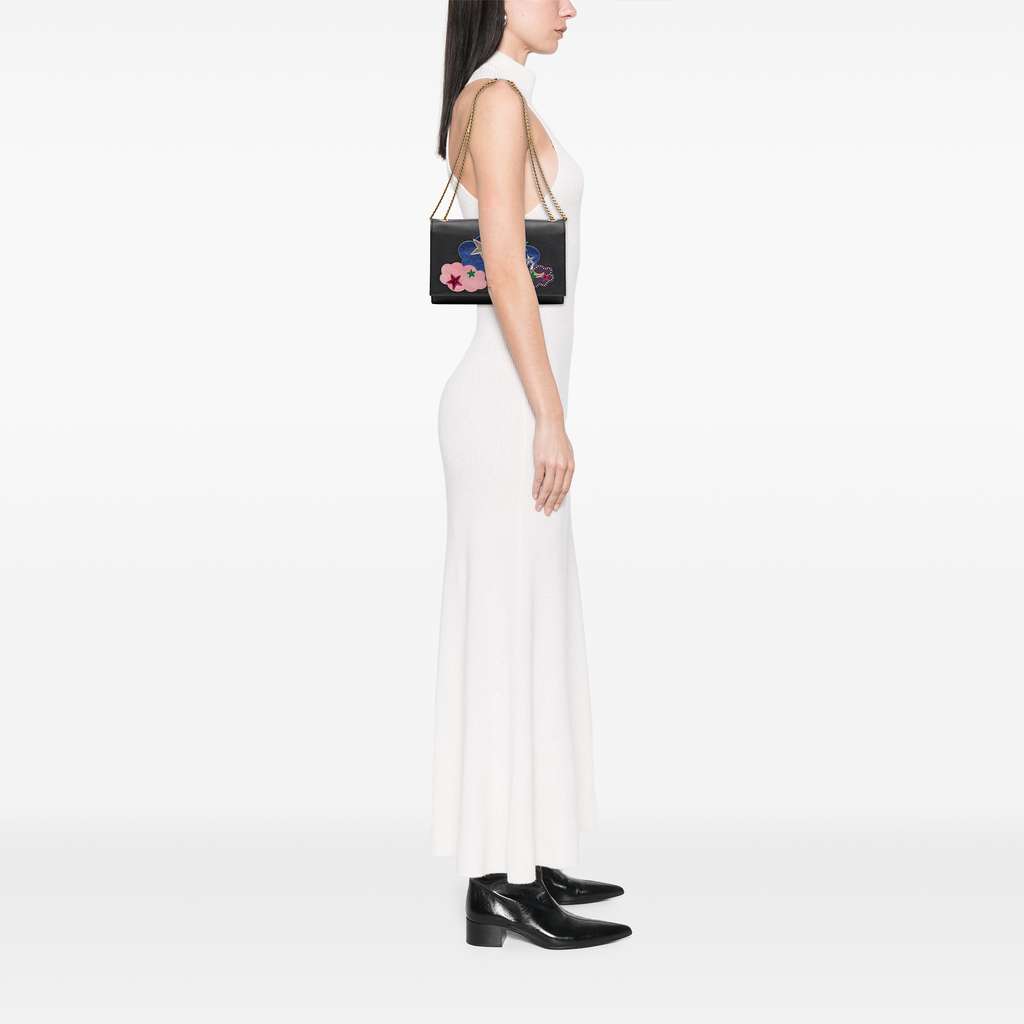 Saint Laurent Medium Lambskin Cloud Star Patchwork Monogram Kate Crossbody - Image 12