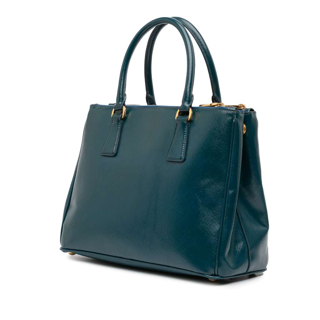 Prada Saffiano Vernice Galleria Double Zip Front Pocket Satchel - 2