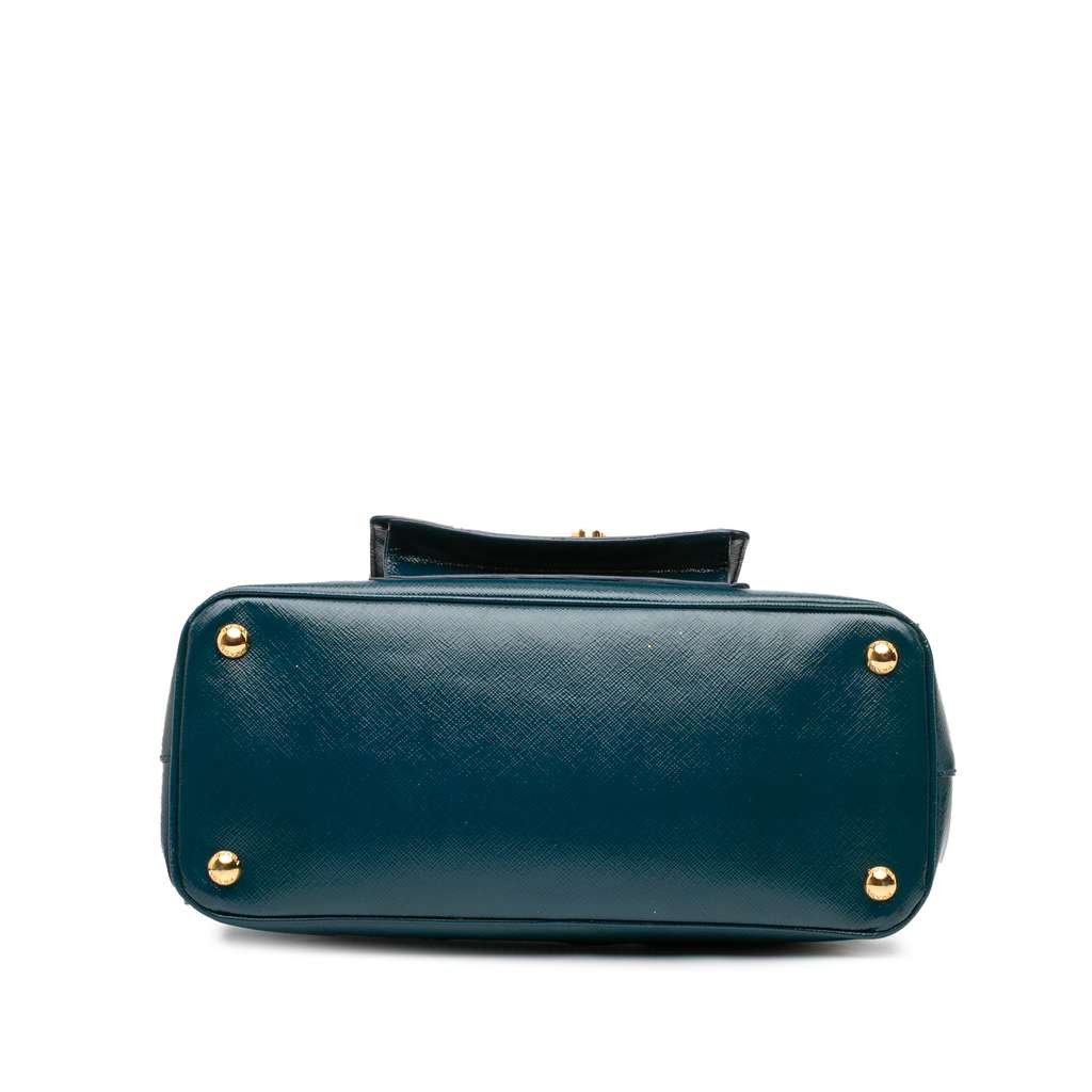 Prada Saffiano Vernice Galleria Double Zip Front Pocket Satchel - 3