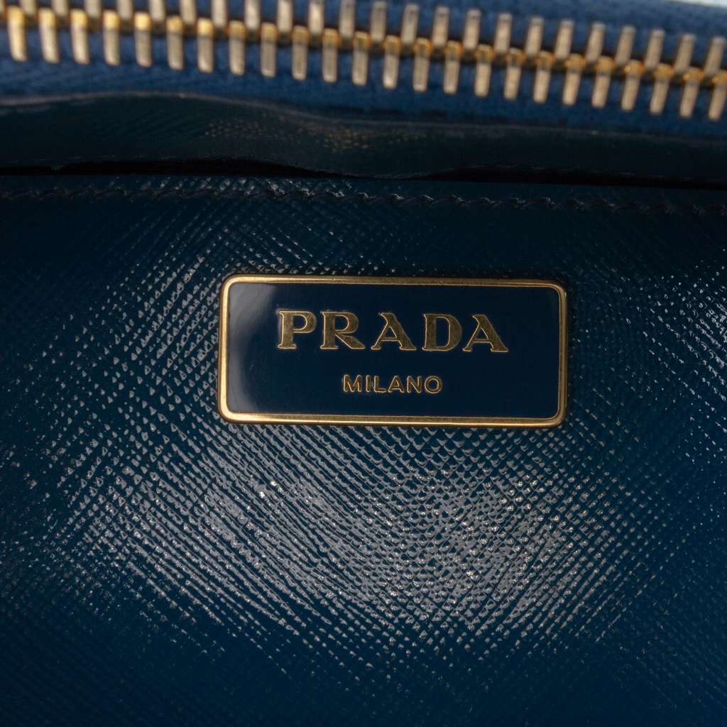 Prada Saffiano Vernice Galleria Double Zip Front Pocket Satchel - 5
