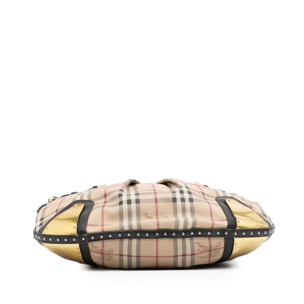 Burberry Haymarket Check Coated Canvas Hobo Bag - Image 6