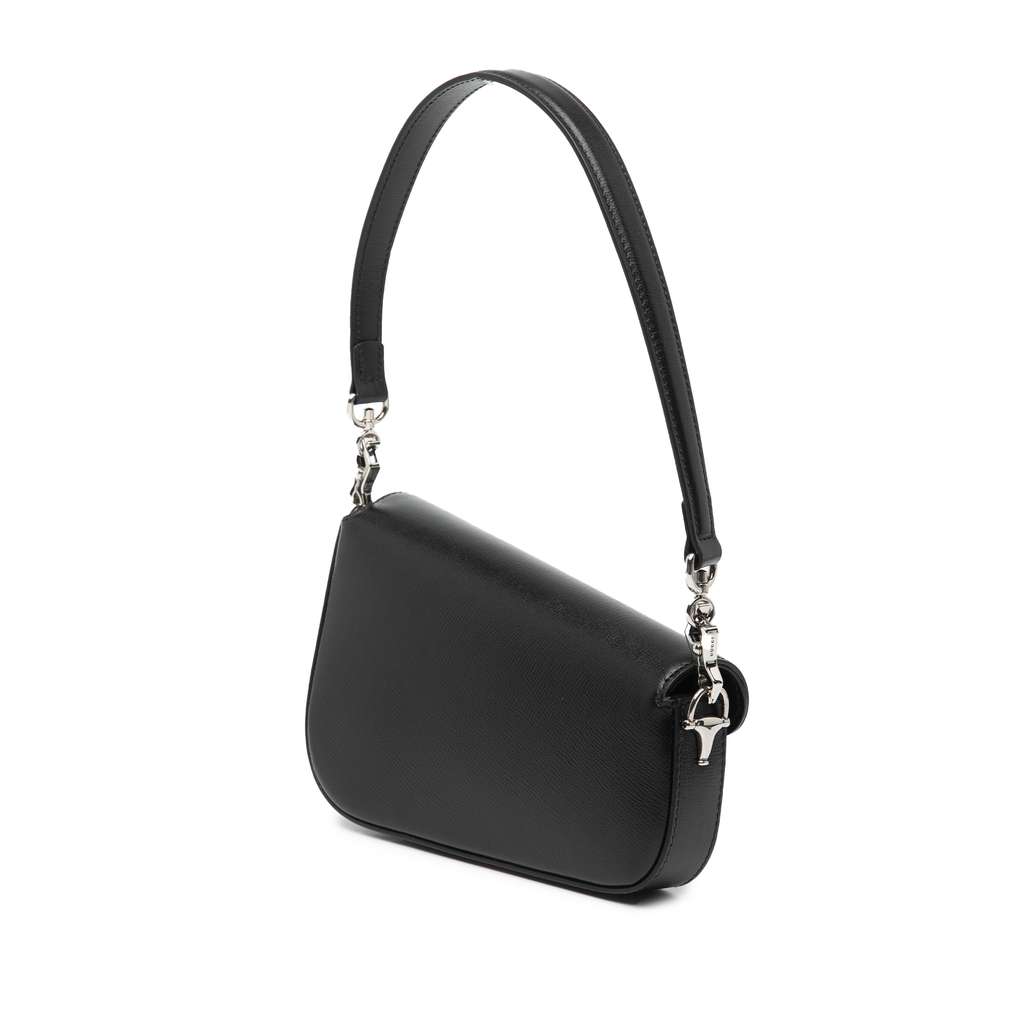 Gucci Mini Leather Asymmetric Horsebit 1955 Satchel - Back view