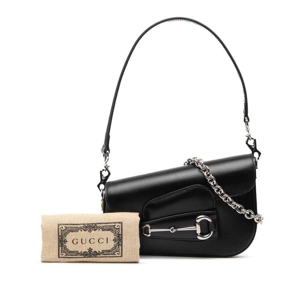 Gucci Mini Leather Asymmetric Horsebit 1955 Satchel - Image 10