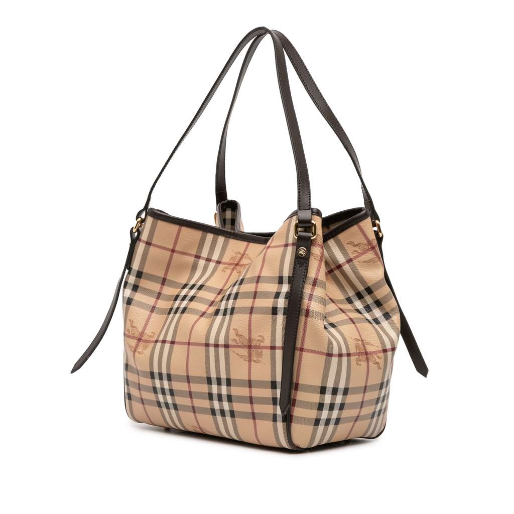 Burberry Small Haymarket Check Coated Canvas Canterbury Tote - Back view