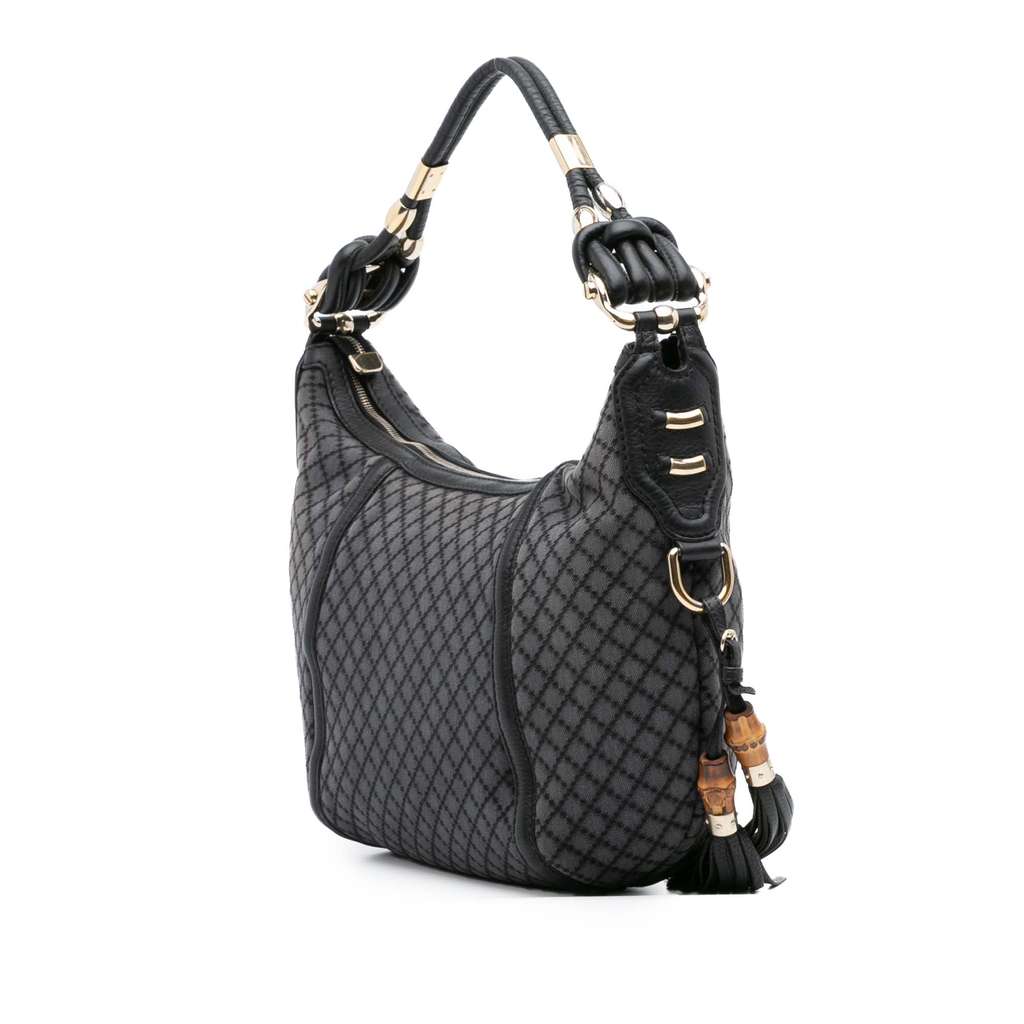 Gucci Medium Diamante Canvas Techno Horsebit Hobo - Back view