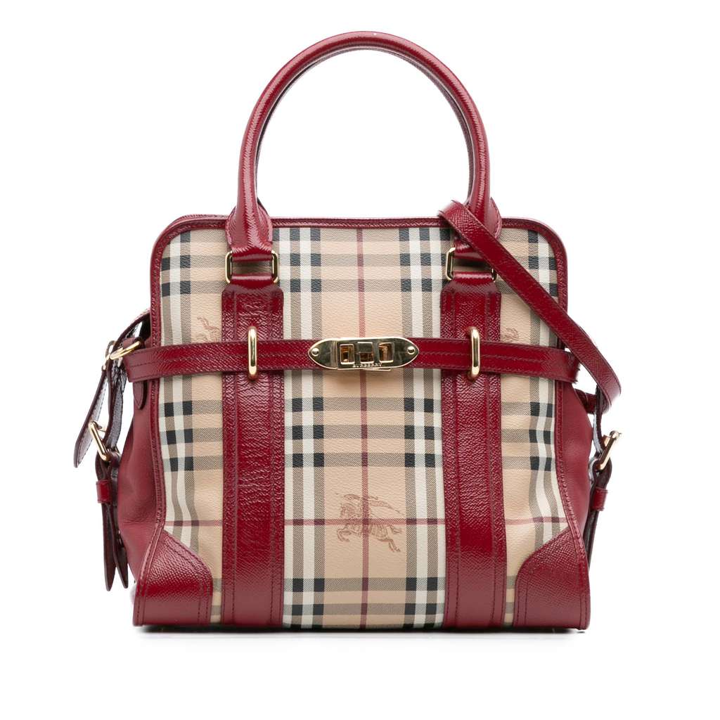 Burberry Haymarket Check Coated Canvas Minford Portrait Satchel