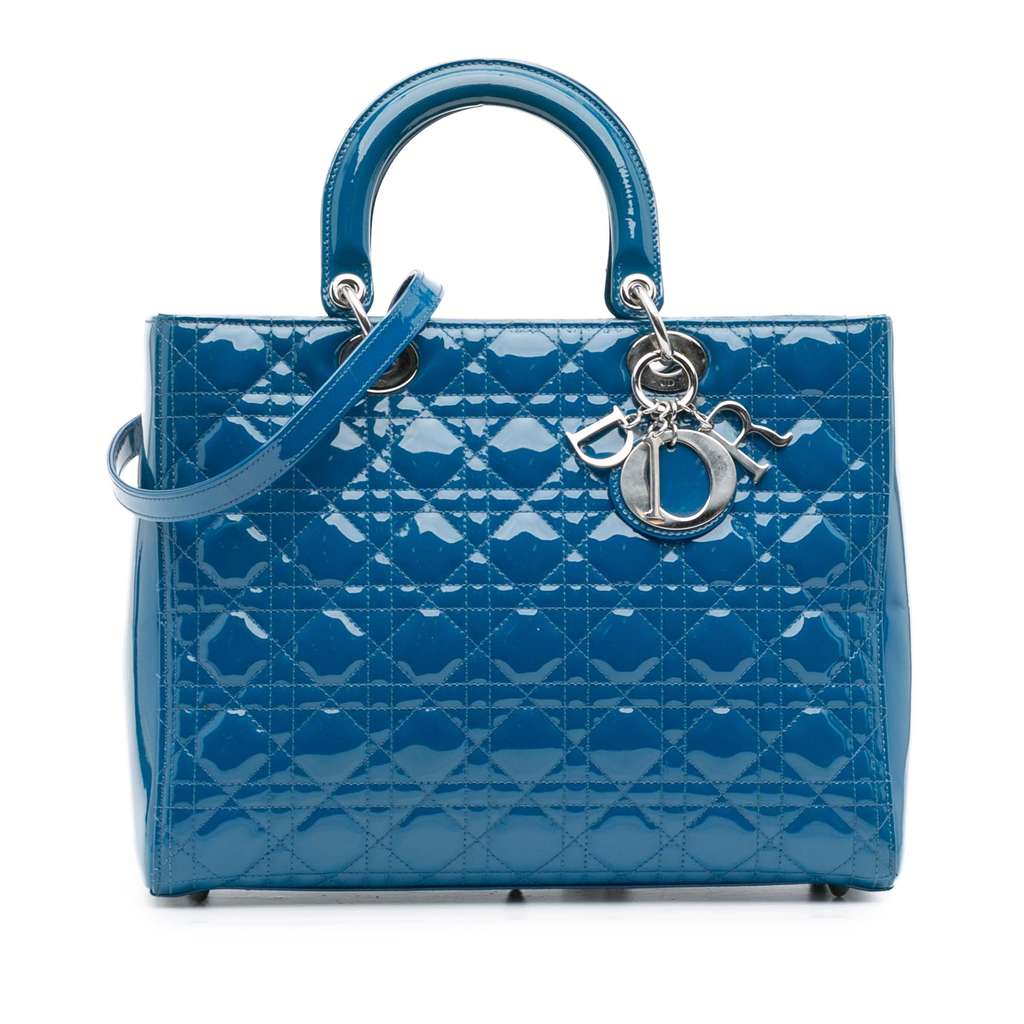 Dior Large Patent Cannage Lady Dior