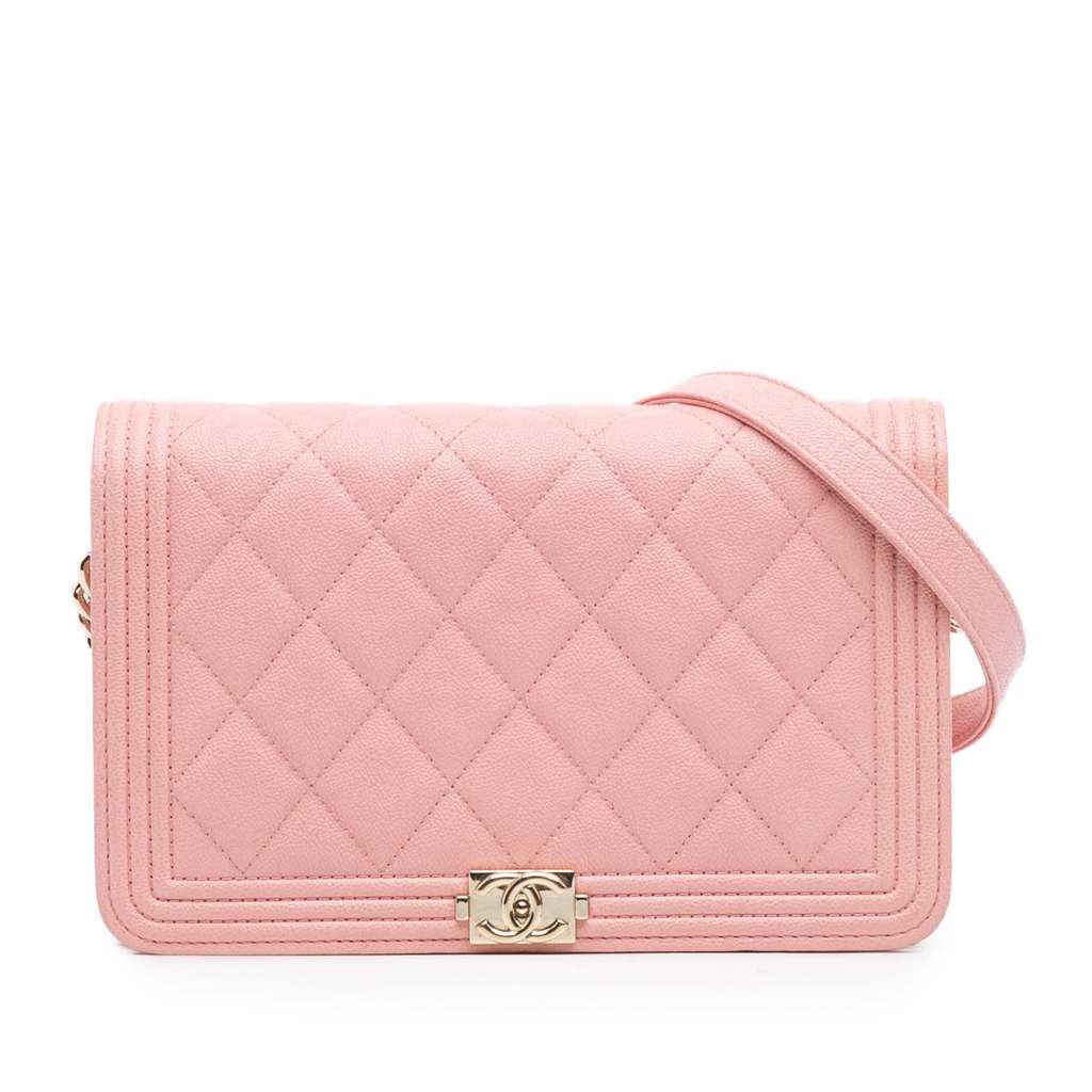 Chanel Quilted Caviar Boy Wallet on Chain