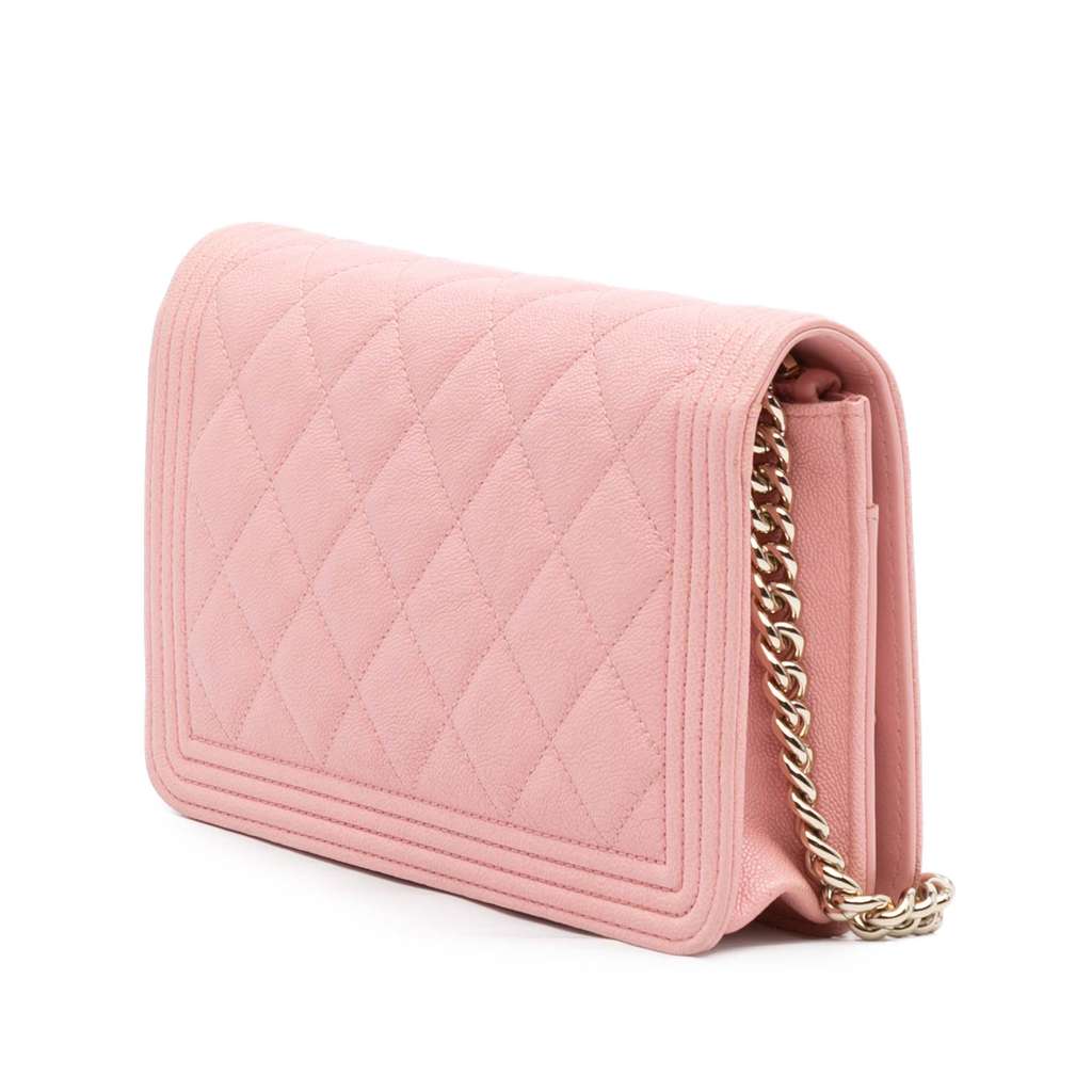Chanel Quilted Caviar Boy Wallet on Chain - Back view