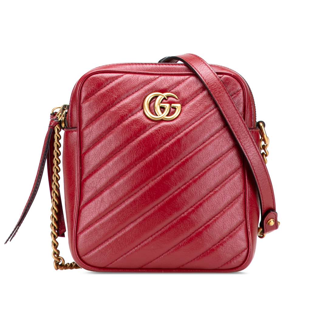 Gucci GG Marmont Matelasse Leather Double Zip Crossbody