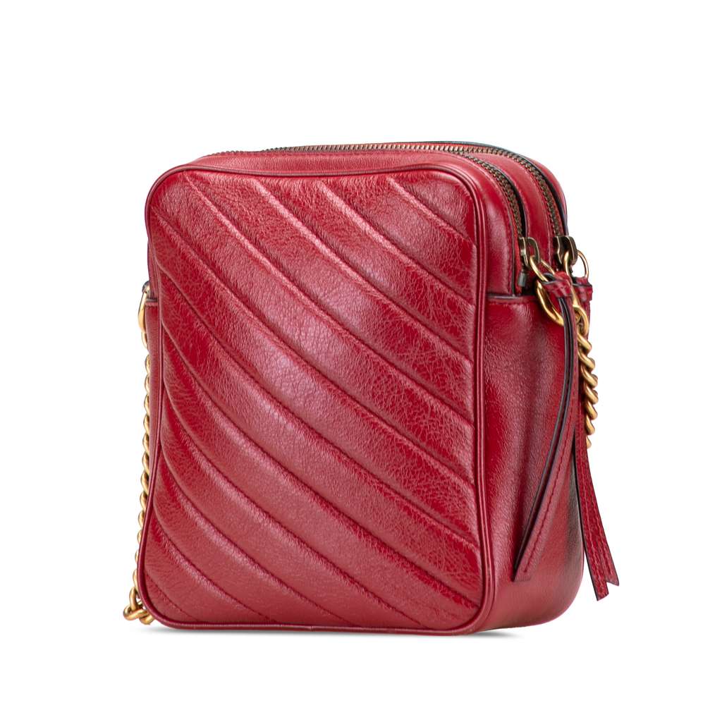 Gucci GG Marmont Matelasse Leather Double Zip Crossbody - Back view