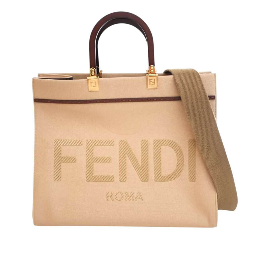 Fendi Medium Canvas Sunshine Shopper Tote