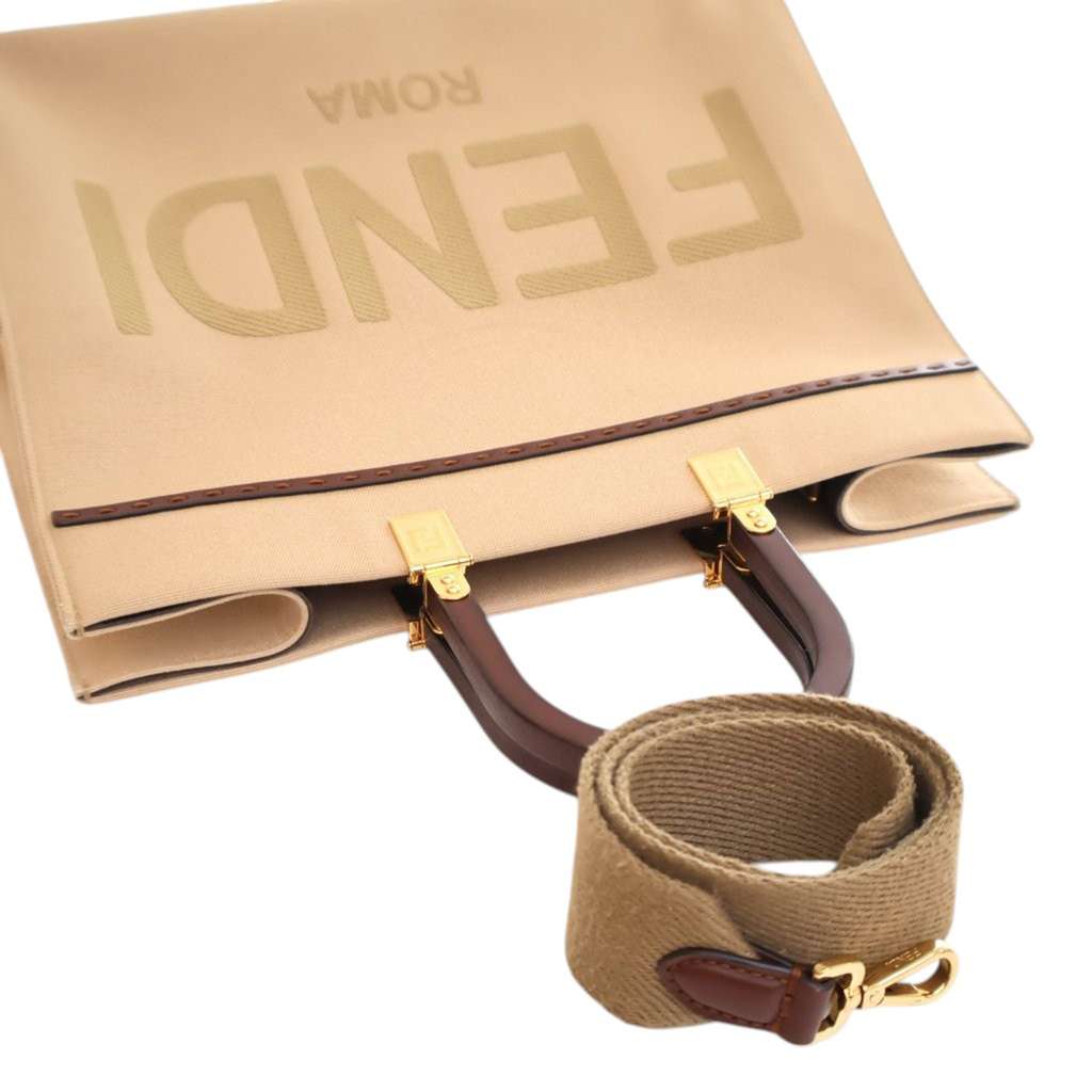 Fendi Medium Canvas Sunshine Shopper Tote - Image 16