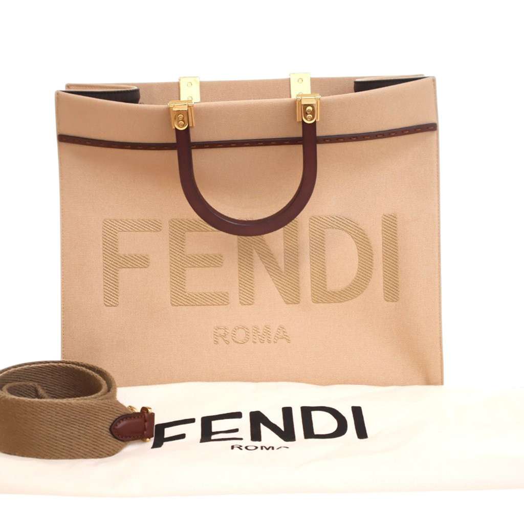 Fendi Medium Canvas Sunshine Shopper Tote - Image 17