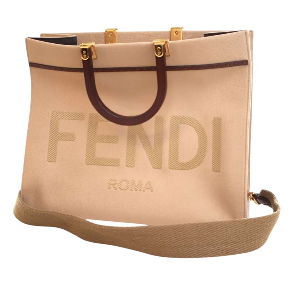 Fendi Medium Canvas Sunshine Shopper Tote - Image 6