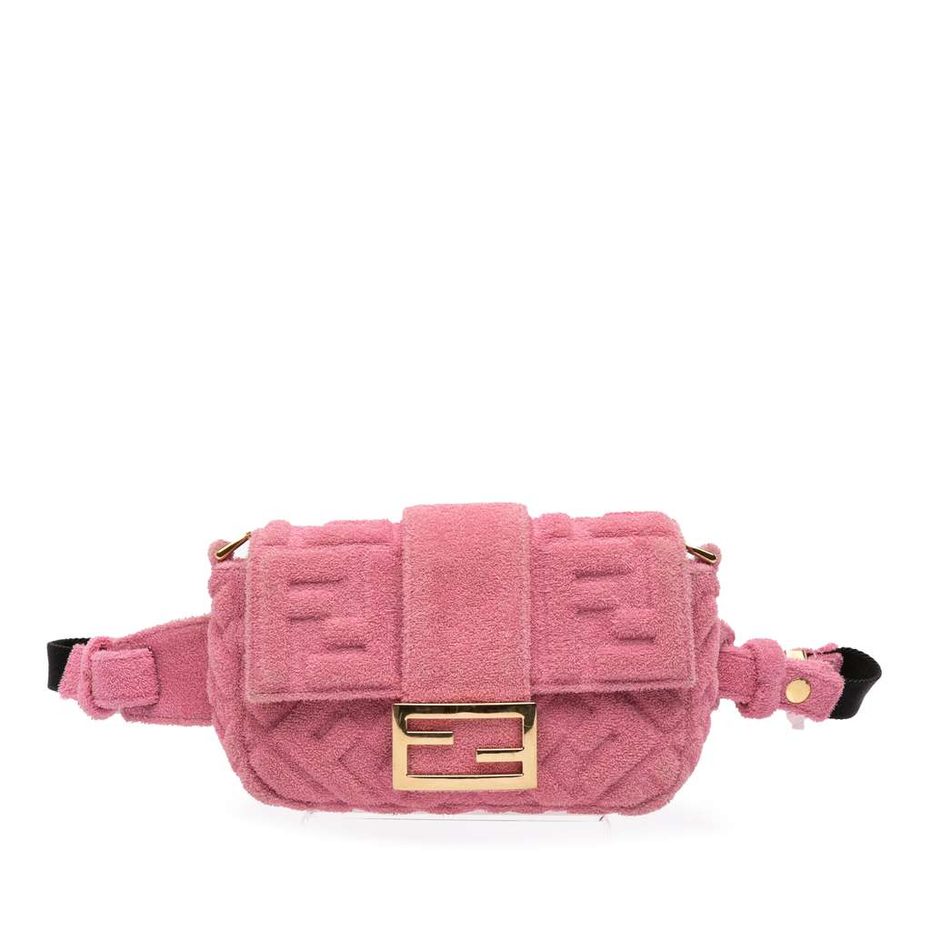 Fendi Embossed Terry Cloth FF 1974 Convertible Belt Baguette - Image 13