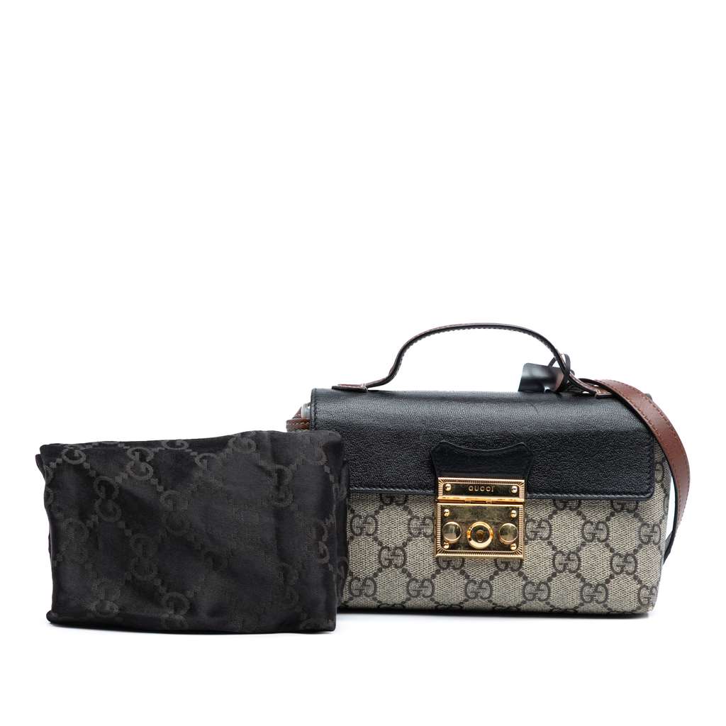 Gucci Mini GG Supreme Padlock Satchel - Image 10