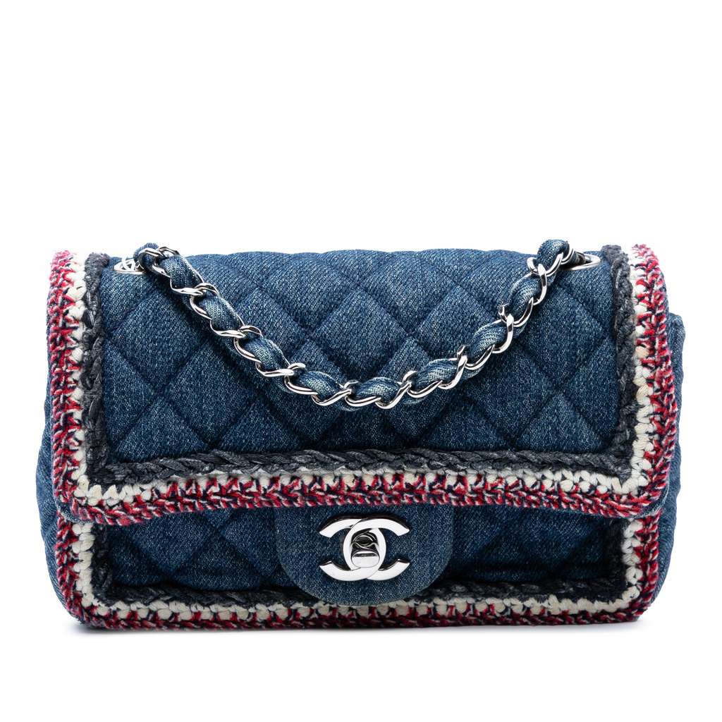 Chanel Mini Rectangular Classic Denim Braided Single Flap