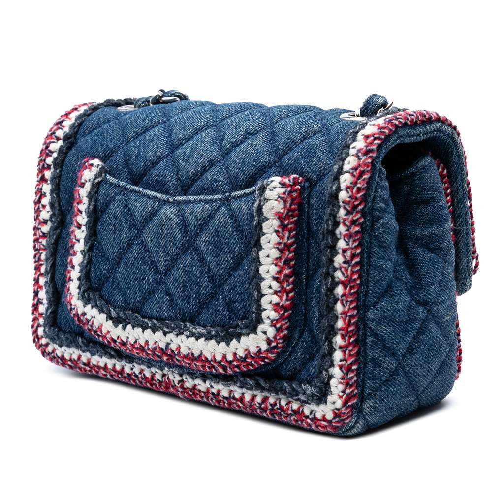 Chanel Mini Rectangular Classic Denim Braided Single Flap - Back view