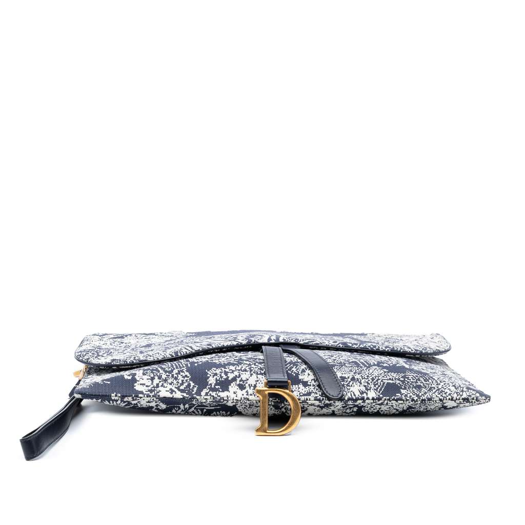 Dior Canvas Reverse Embroidered Toile de Jouy Clutch - 3