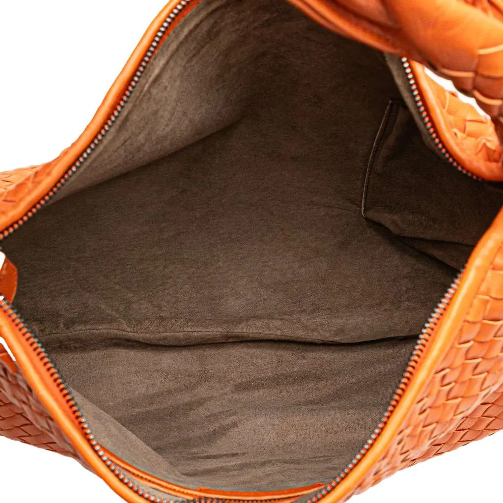 Bottega Veneta Medium Nappa Intrecciato Fuzzy Veneta Hobo Orange Leather Very good - Model View