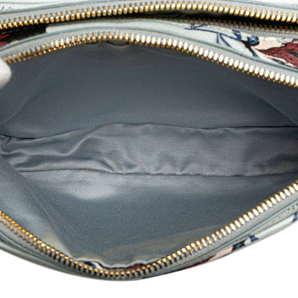 Miu Miu Goatskin Madras Cat Print Double Zip Crossbody - 4