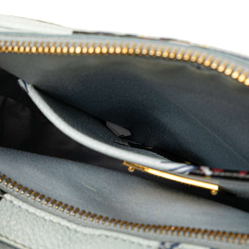 Miu Miu Goatskin Madras Cat Print Double Zip Crossbody - Image 10