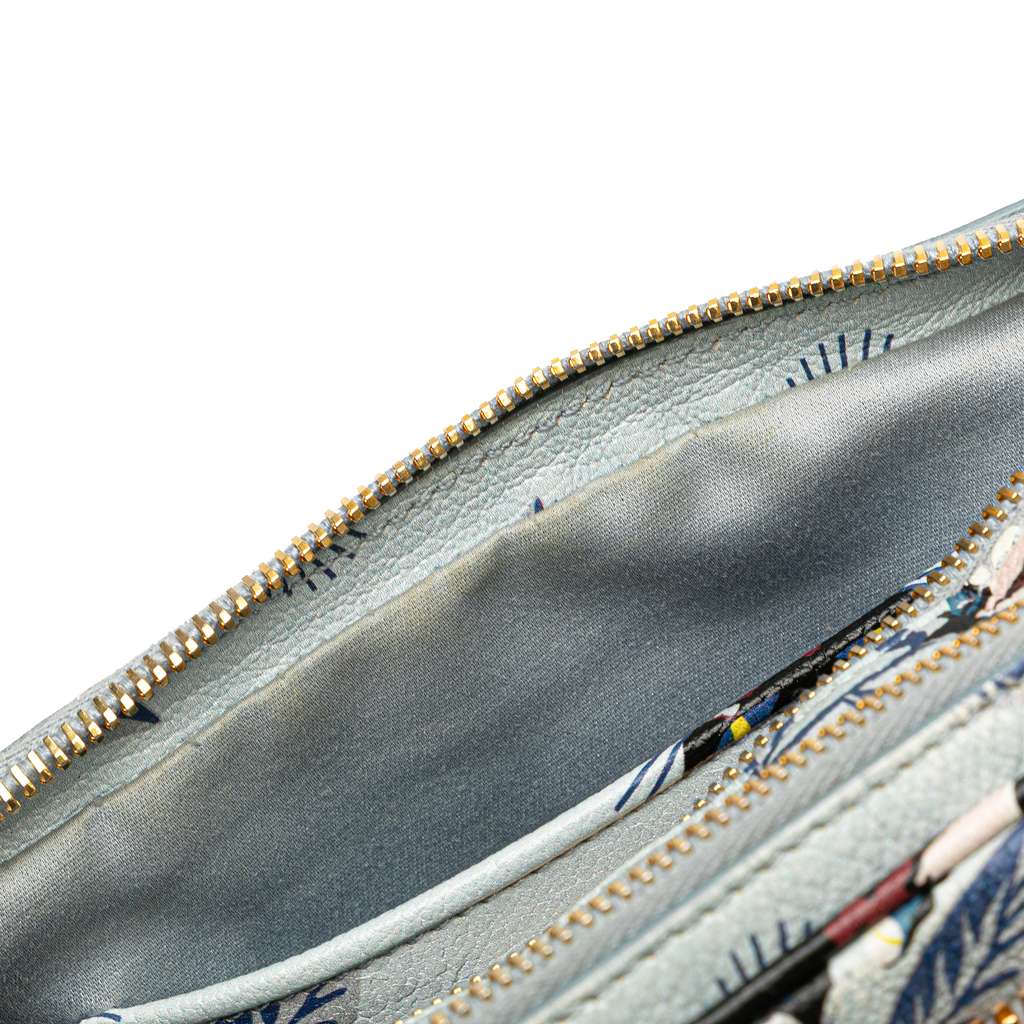 Miu Miu Goatskin Madras Cat Print Double Zip Crossbody - Image 12