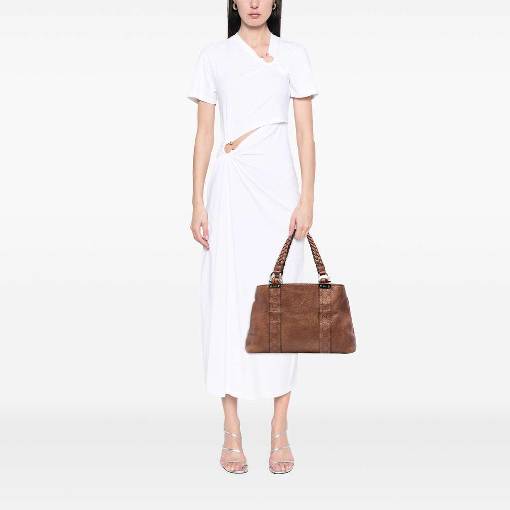 Gucci Guccissima Trimmed Leather Bamboo Libeccio Tote - Image 13