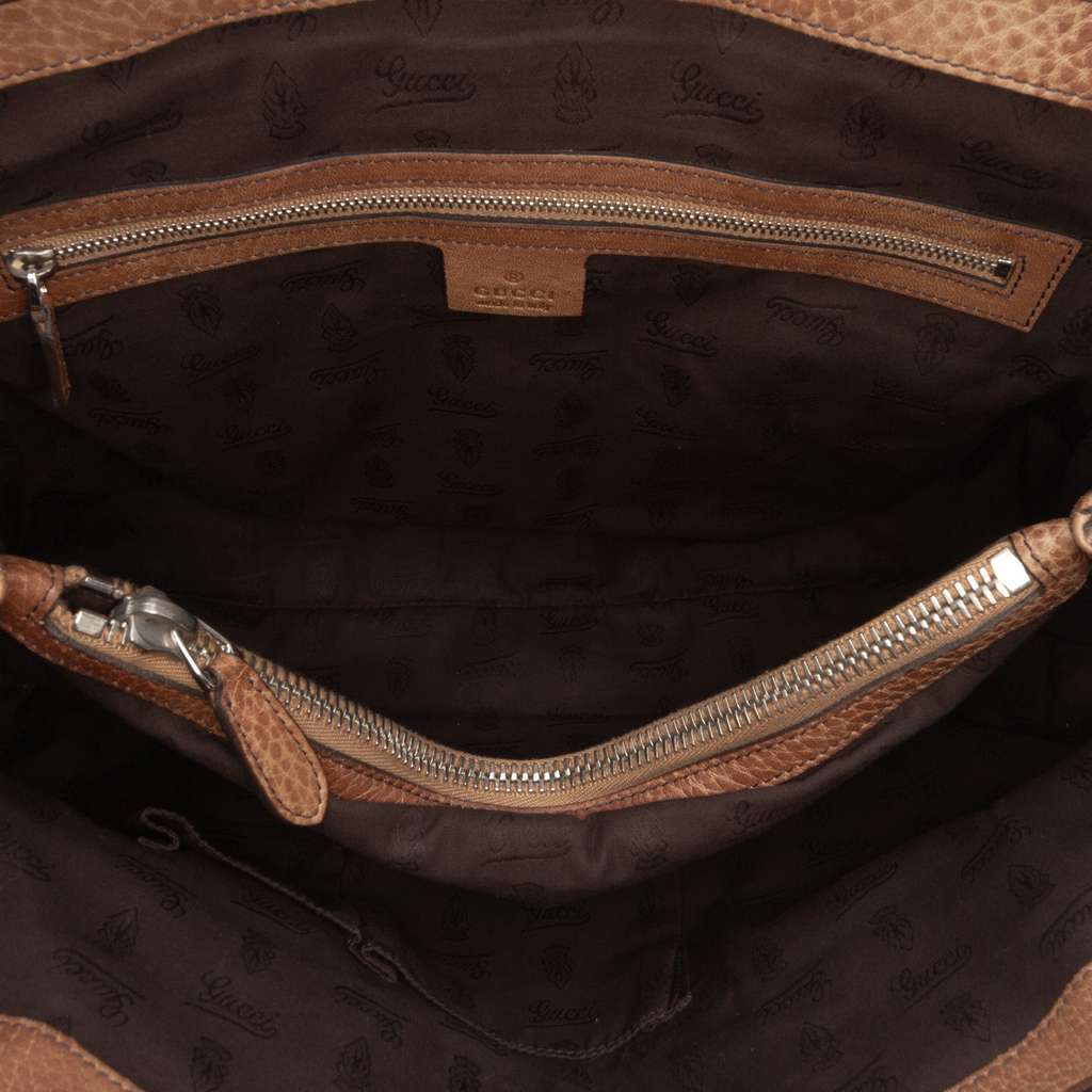 Gucci Guccissima Trimmed Leather Bamboo Libeccio Tote - 4