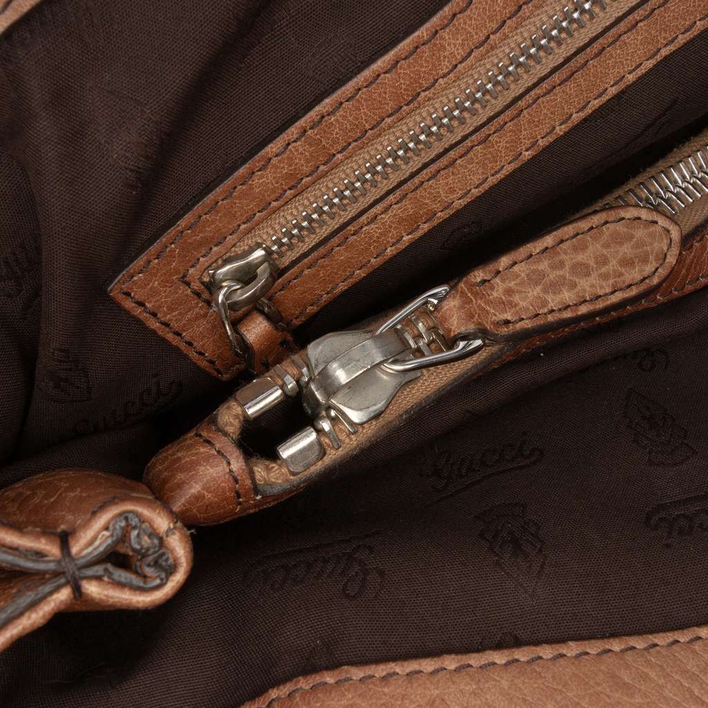 Gucci Guccissima Trimmed Leather Bamboo Libeccio Tote - Image 10